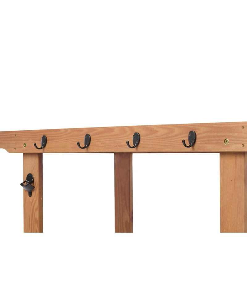 Streamdale Furniture Wooden Garden Cart Table with Metal Top & Hook