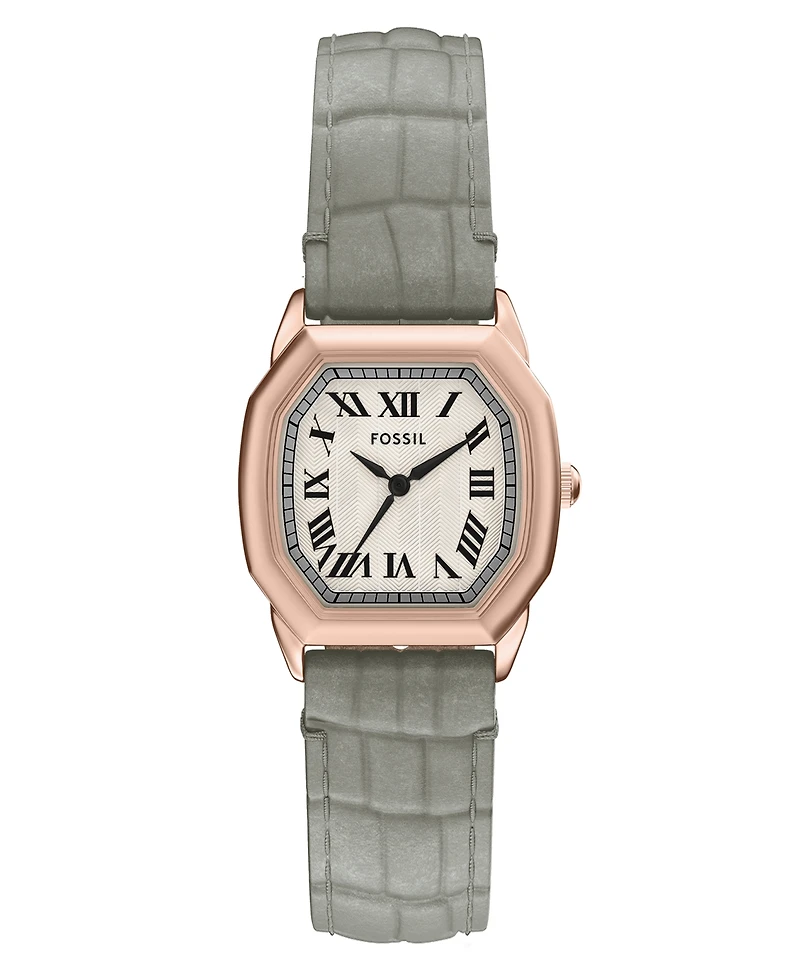 Fossil Women's Harlow Three-Hand Gray Croco Leather Watch, 27mm
