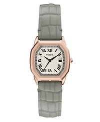 Fossil Women's Harlow Three-Hand Gray Croco Leather Watch, 27mm