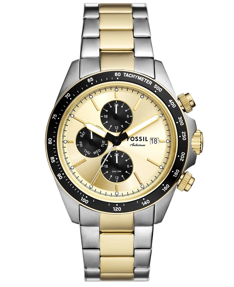 Fossil Men's Autocross Multifunction Two-Tone Stainless Steel Watch, 42mm