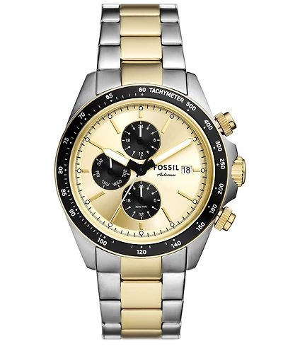 Fossil Men's Autocross Multifunction Two-Tone Stainless Steel Watch, 42mm