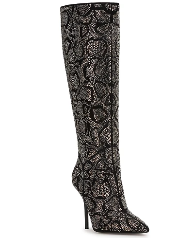 Jessica Simpson Women's Lovienn Rhinestone Stiletto Knee-High Dress Boots