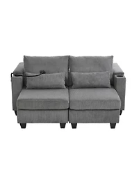 Streamdale Furniture Convertible Sleeper Sofa with Usb & Storage