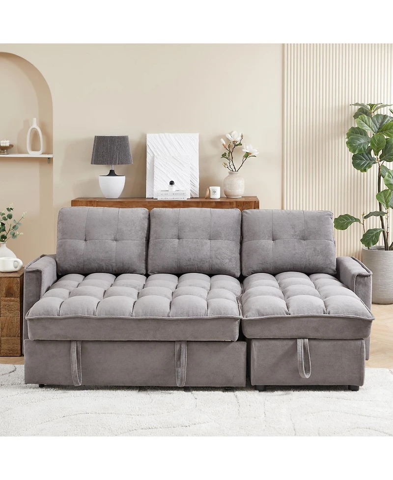 Streamdale Furniture Mh 78.75" Reclining Pull-Out Sectional Sofa