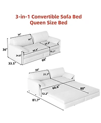 Streamdale Furniture Queen Pull Out Sofa Bed with Storage