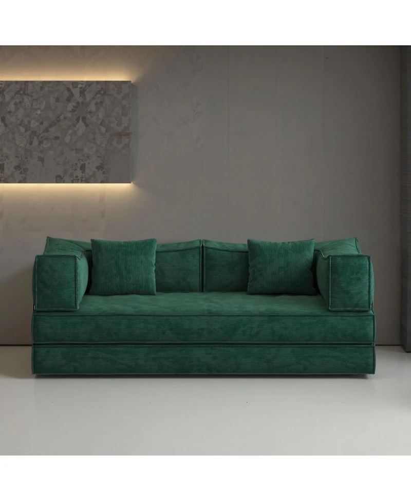 Streamdale Furniture Modular Pudding Block Sofa Bed - Green