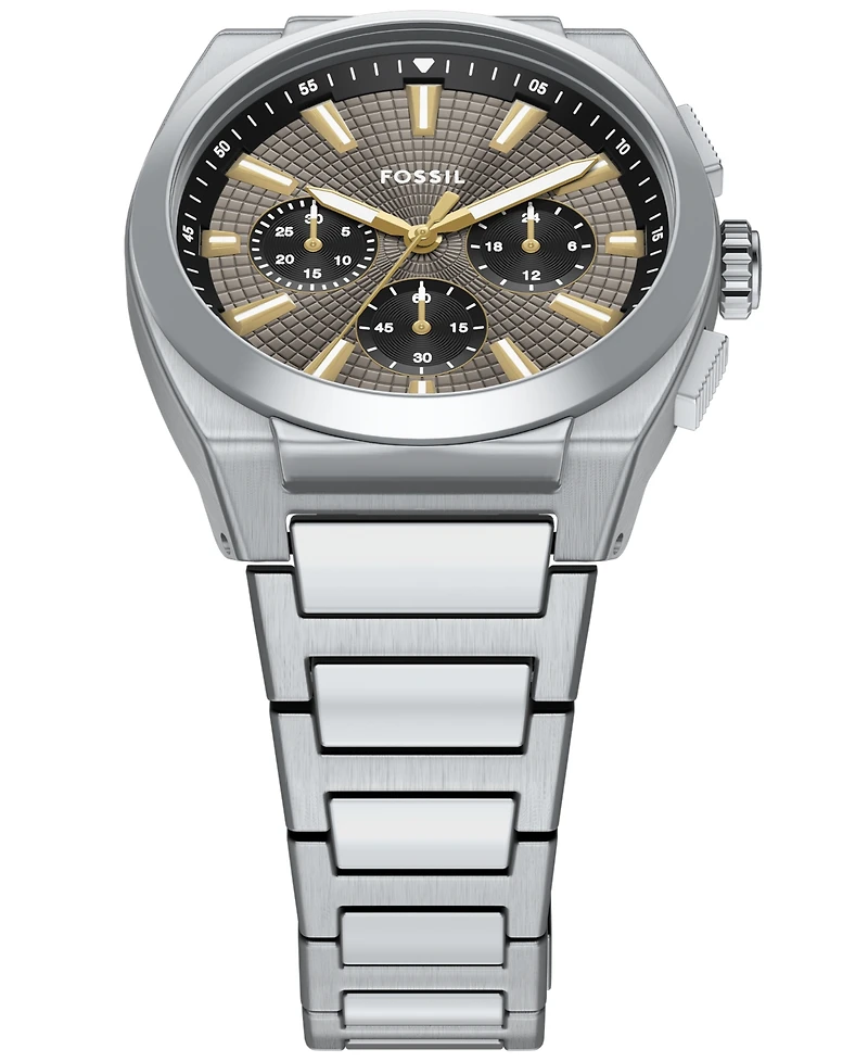 Fossil Men's Everett Chronograph Stainless Steel Watch, 44mm