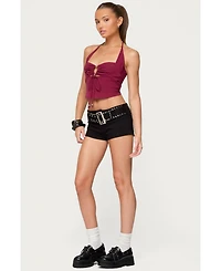 Edikted Womens Ayana Layered Bandeau Halter Top