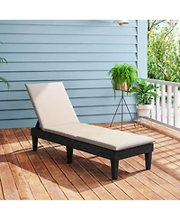 Patio Lounge Chair Recliner with 3-Position Adjustable Backrest & Cushion