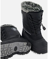 Deux par Kids Unisex Winter Boots Black with Removable Liner - Toddler|Child