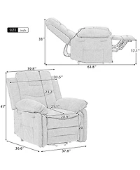 Massage Recliner,Power Lift Chair for Elderly with Adjustable Massage and Heating Function,Recliner Chair with Infinite Position and Side Pocket for L