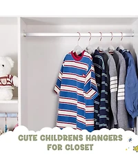 14 Inch Kids Velvet Hangers White 60 Pack