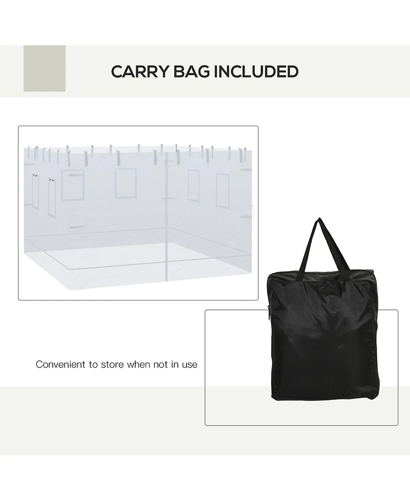 Outsunny Mesh Sidewalls for 10' x 10' Canopy Tent with 6 Windows,