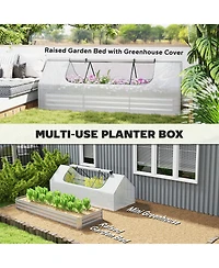 Outsunny 8.6 x 3 1ft Raised Garden Bed with Mini house,