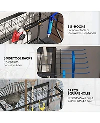 Outsunny Garden Tool Organizer for Garage, 3 Tier Yard Holder,