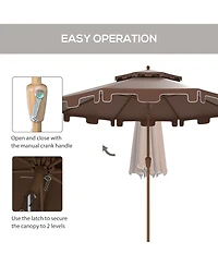 Outsunny 9' Patio Umbrella with Tilt and Crank, Outdoor Umbrella,
