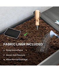 Outsunny Raised Garden Bed, Wood Raised Planter with Liner, Natural