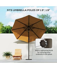 Outsunny Square Patio Umbrella Base, 29 lbs Metal Umbrella Sd,