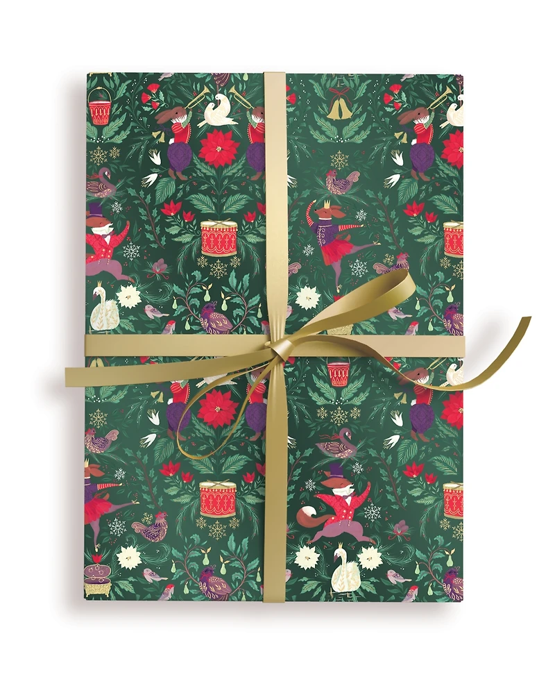 Punch Studio 12 Days Holiday Gift Wrap, 30" x 120"