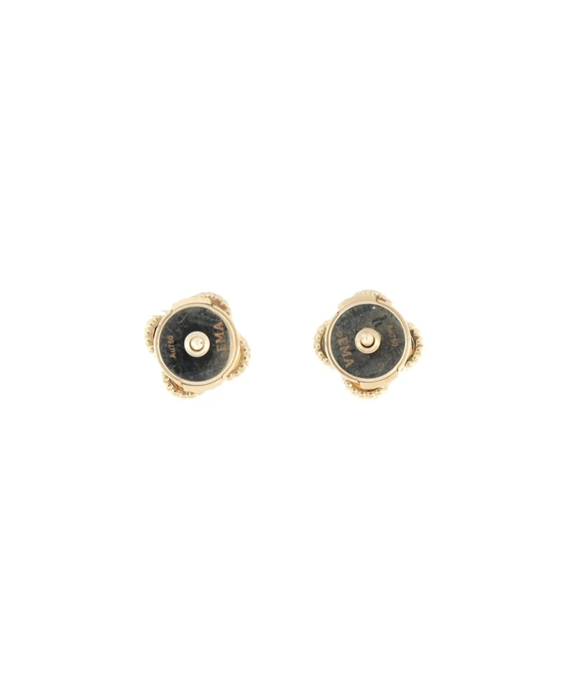 Pre-Owned Van Cleef & Arpels Sweet Alhambra Stud Earrings 18K Gold and Onyx