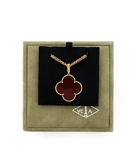 Pre-Owned Van Cleef & Arpels Magic Alhambra Pendant Long Necklace 18K Gold and Carnelian