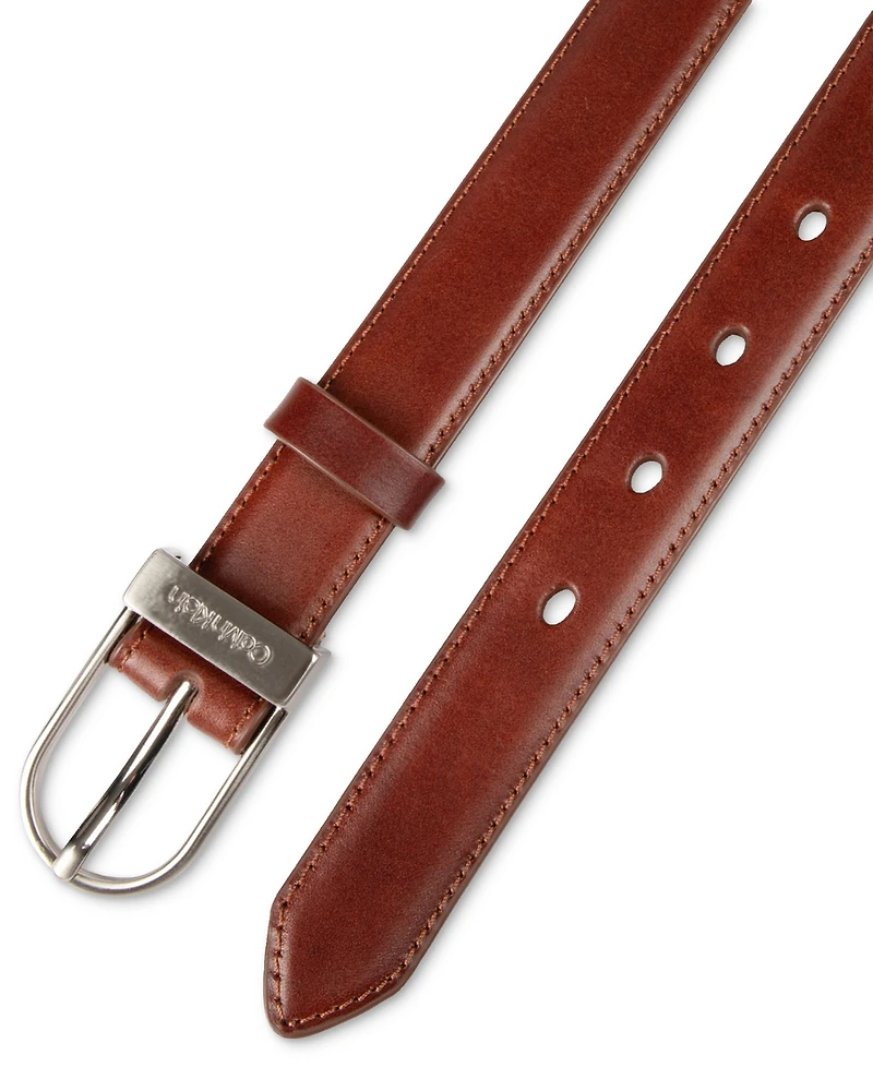 Calvin Klein Engraved Center Bar Buckle Dress Belt