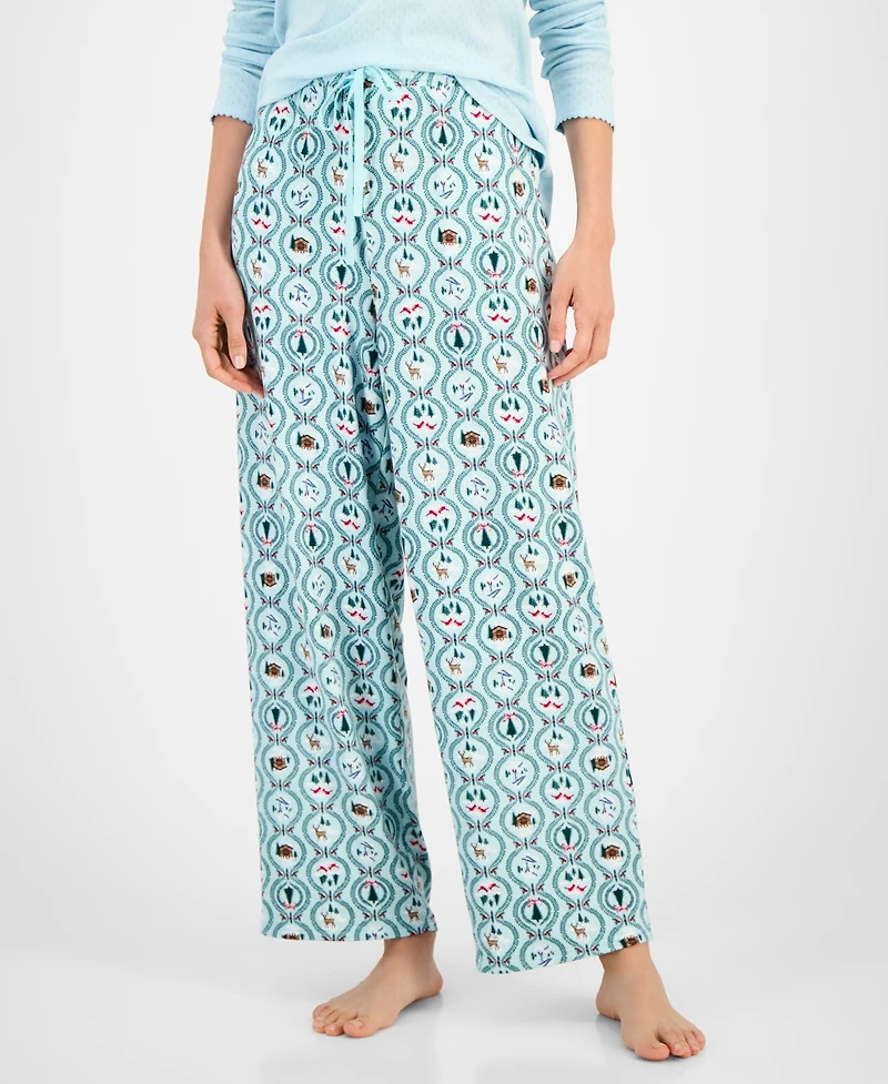 Charter Club Women's Soft Knit Printed Pajama Pants, Created for Macy's