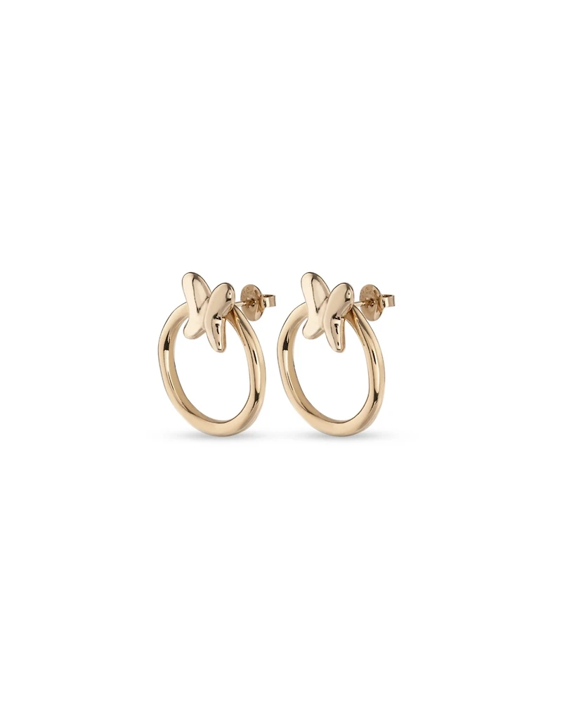 UNOde50 Metal Alloy Butterfly Hoop Earrings