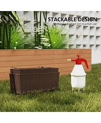 Outsunny Railing Planter Box (2 Pack, 20 Inch), Rat Look,