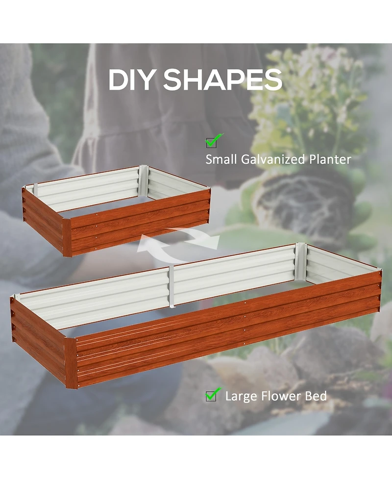 Outsunny Galvanized Raised Garden Bed Metal Planter Box Easy Quick Setup