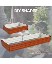 Outsunny Galvanized Raised Garden Bed Metal Planter Box Easy Quick Setup