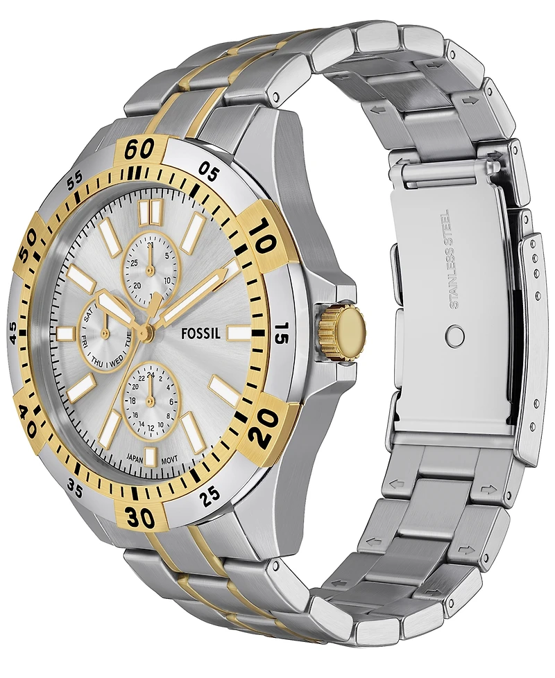 Fossil Men's Garrett Multifunction Two-Tone Stainless Steel Watch, 44mm