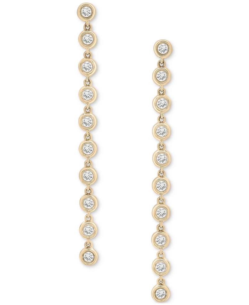 Wrapped in Love Diamond Bezel Drop Earrings (1 ct. t.w.) in 14k Gold, Exclusively at Macy's