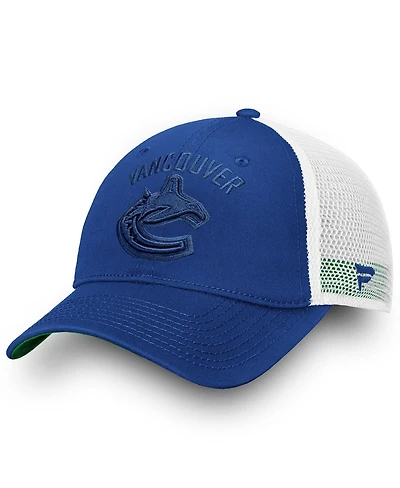 Fanatics Women's Vancouver Canucks Blue/White Iconic Lockup Adjustable Trucker Hat