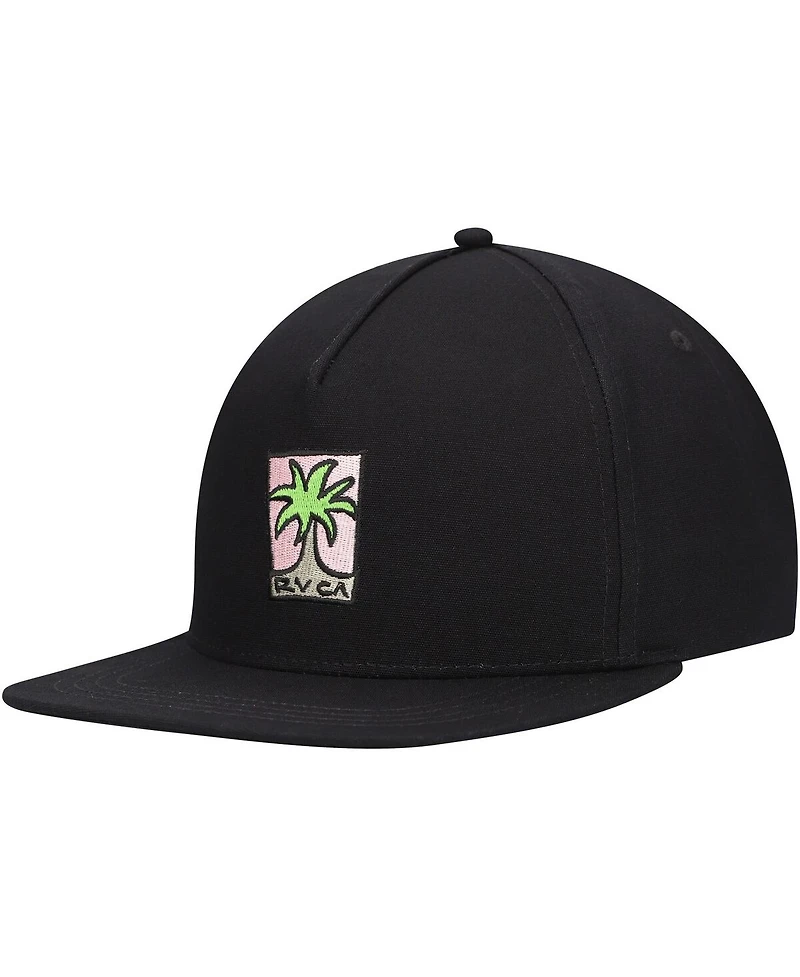 Rvca Men's Black Palm Snapback Hat