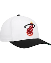 Mitchell & Ness Men's White/Black Miami Heat Hardwood Classics Core 2-Tone 2.0 Pro Snapback Hat
