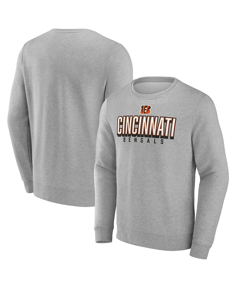Fanatics Men's Heather Gray Cincinnati Bengals Bold Move Pullover Sweatshirt