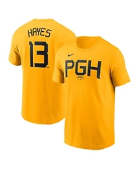 Nike Men's Ke'Bryan Hayes Gold Pittsburgh Pirates Fuse City Connect Name Number T-Shirt