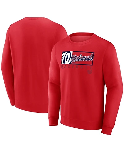 Fanatics Men's Red Washington Nationals Focus Fleece Pullover Sweatshirt