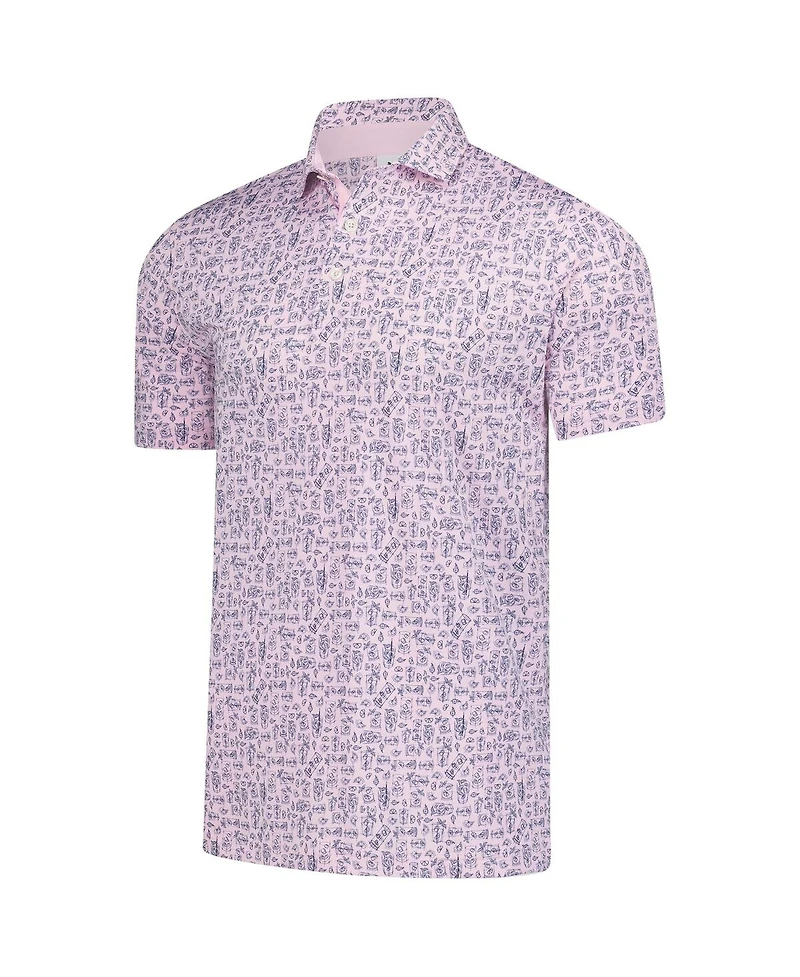 Puma Men's Pink Arnold Palmer Mattr Sketch Polo Shirt