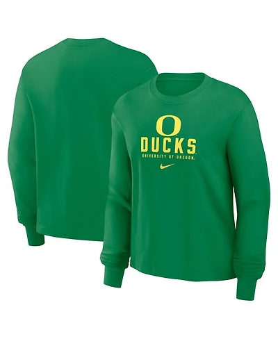 Nike Women's Green Oregon Ducks Primetime University Boxy Long Sleeve T-Shirt