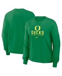 Nike Women's Green Oregon Ducks Primetime University Boxy Long Sleeve T-Shirt