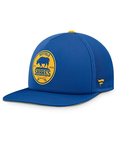 Fanatics Men's Royal/Gold Buffalo Sabres Authentic Pro Hometown Rink Foam Trucker Snapback Hat