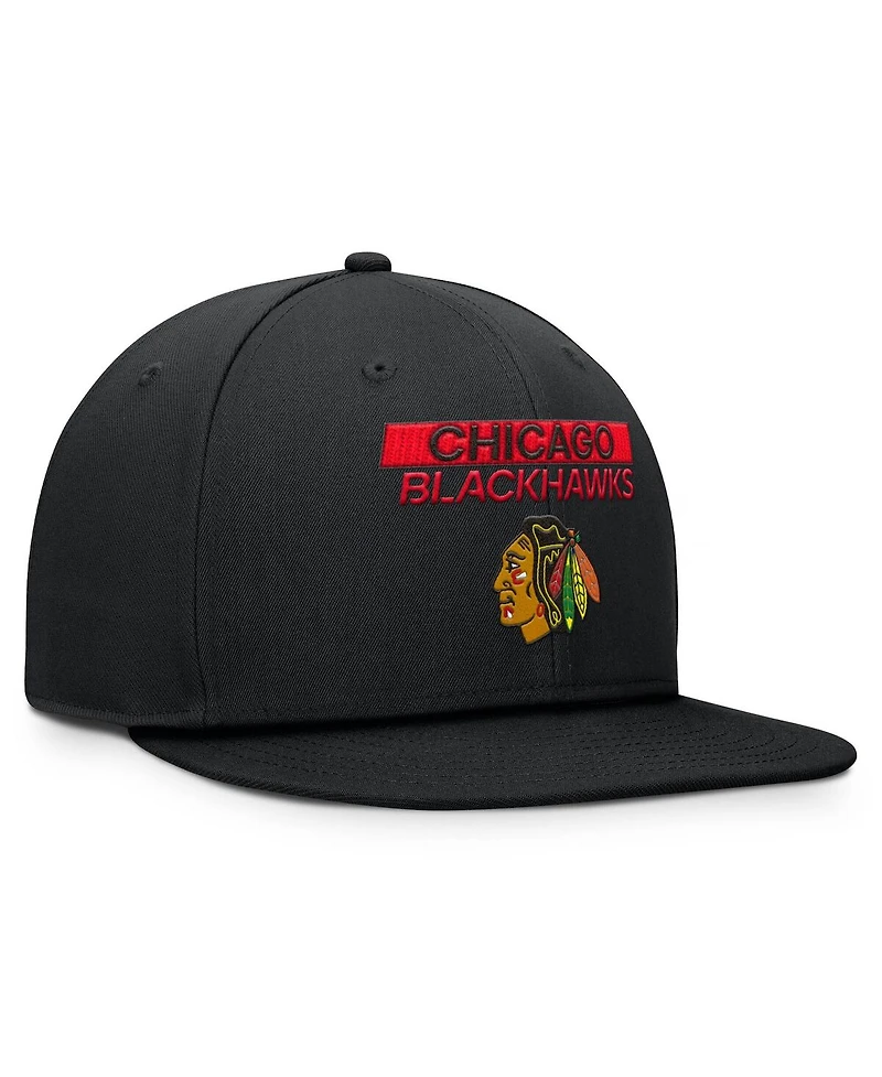 Fanatics Men's Black Chicago Blackhawks Authentic Pro Prime Snapback Hat