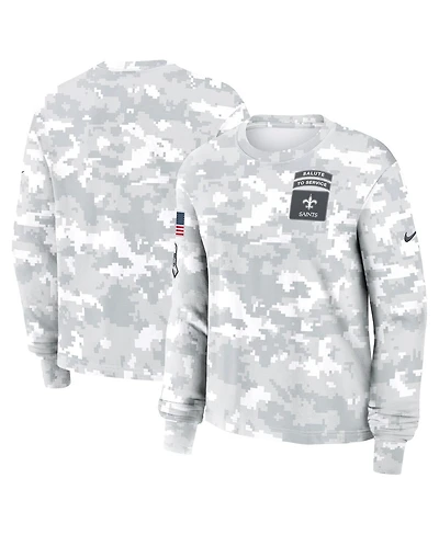 Nike Women's Arctic Camo New Orleans Saints 2024 Salute To Service Performance Long Sleeve T-Shirt