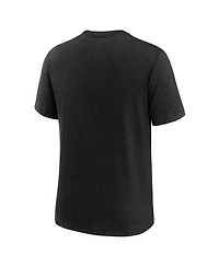 Nike Men's Heather Black Miami Marlins Logo Tri-Blend T-Shirt