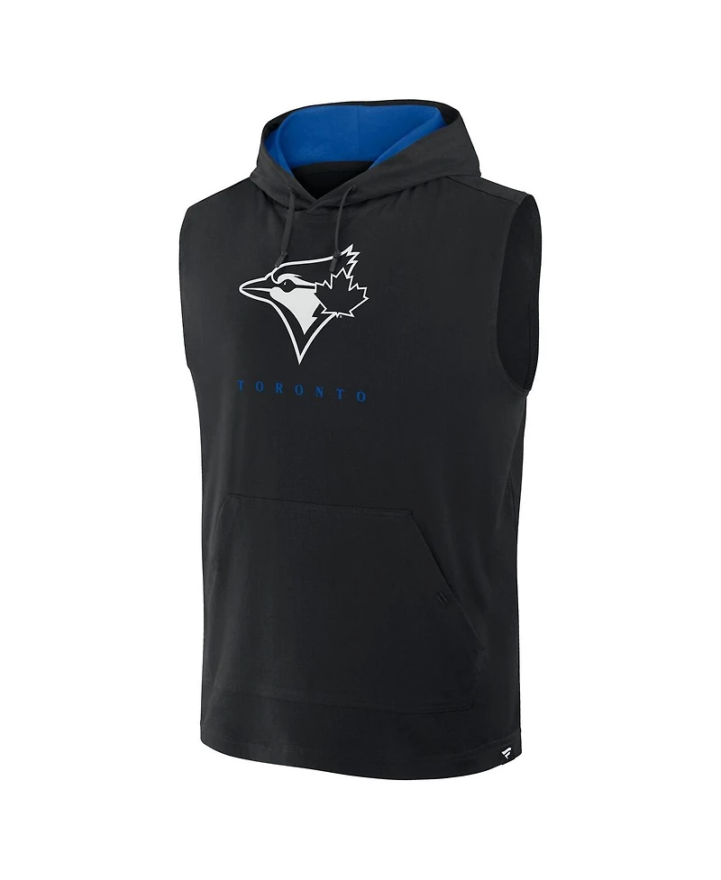 Fanatics Men's Black Toronto Blue Jays Fire Speed Sleeveless Pullover Hoodie