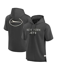 Fanatics Men's Charcoal New York Jets Elements Future Ground Lettering Short Sleeve Pullover Hoodie