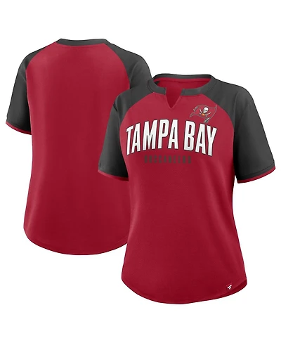Fanatics Women's Red/Pewter Tampa Bay Buccaneers Height Advantage T-Shirt