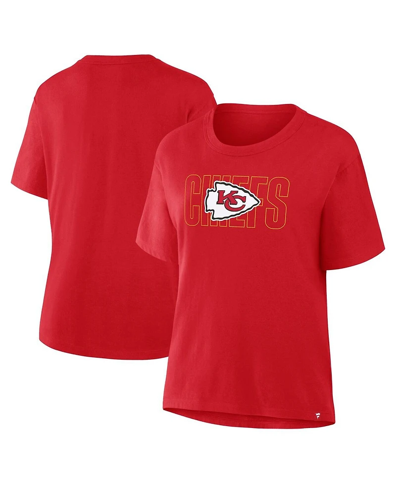 Fanatics Women's Red Kansas City Chiefs Line Em Up T-Shirt